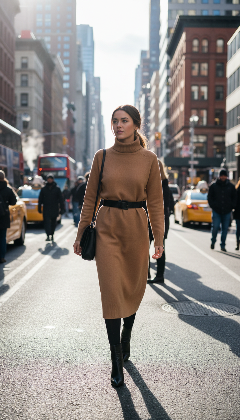 Sophisticated Sweater Dress & Belt