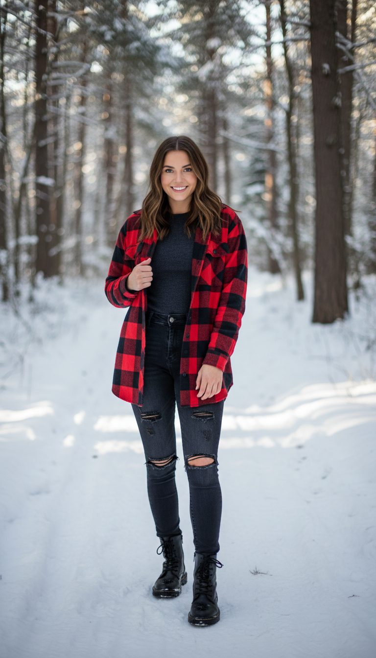 Flannel Shirt & Denim Layers