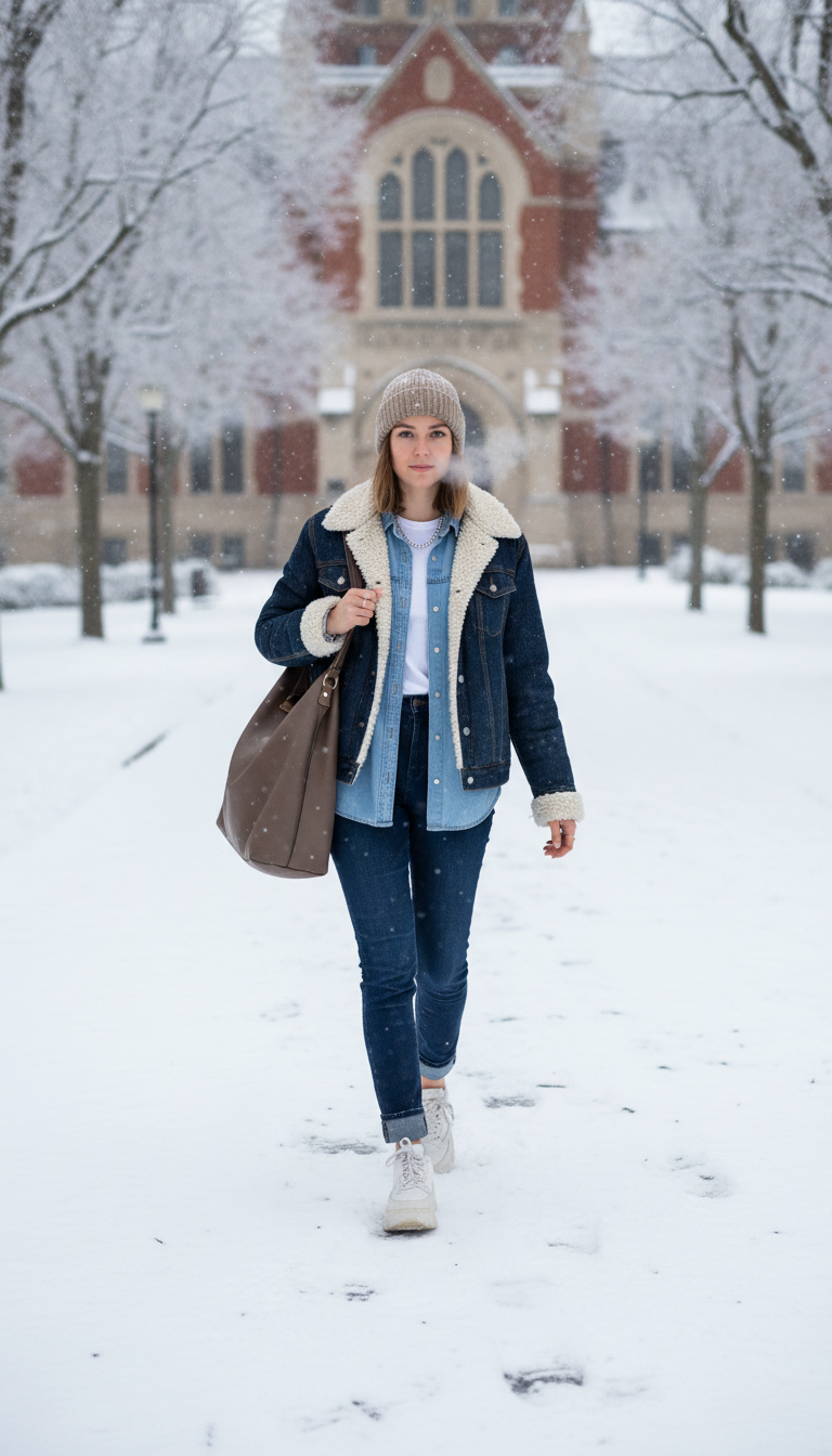 Denim on Denim with Faux Fur