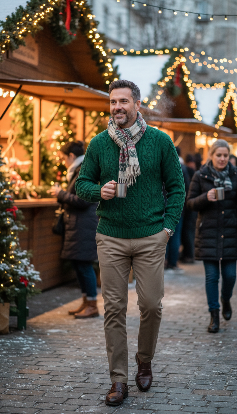 Textured Knitwear & Chinos