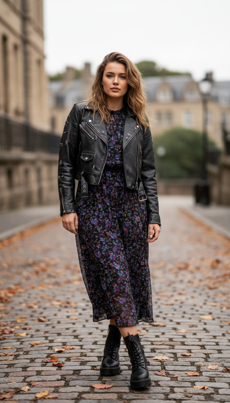 The Chunky Boot & Feminine Dress