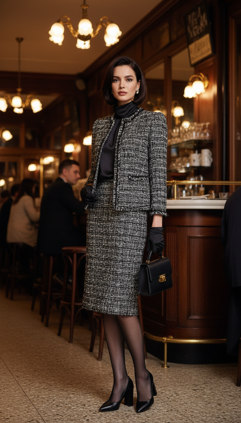 Tweed Skirt Suit Sophistication