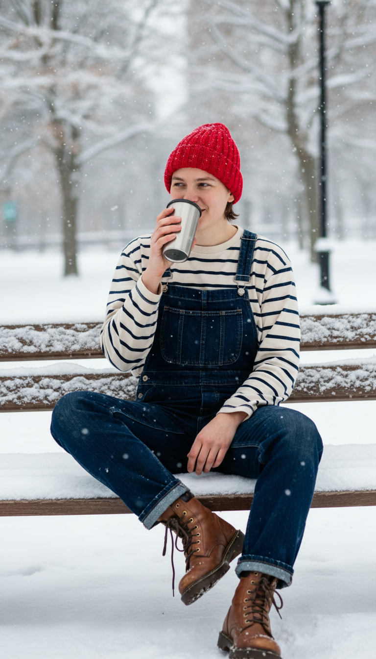 Overalls with Layers & Beanie