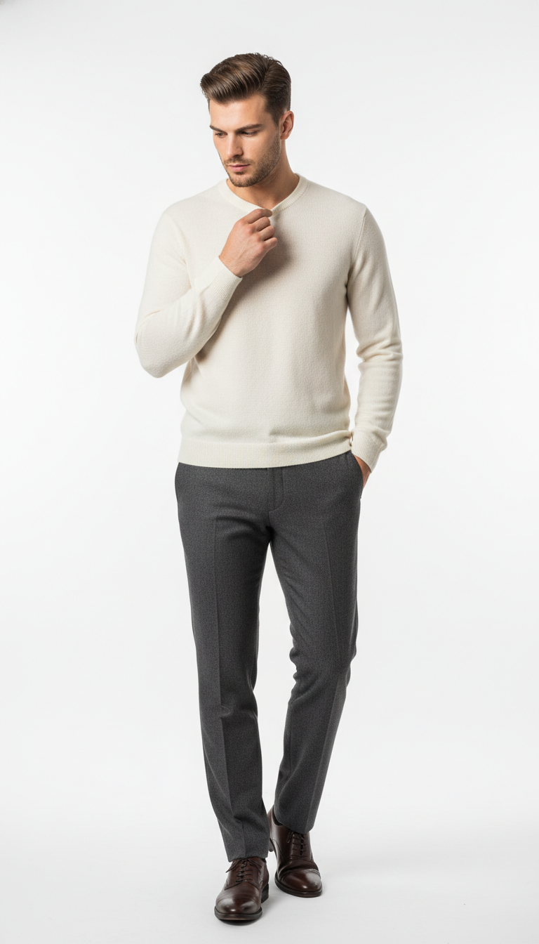 Smart-Casual Essentials: Crew Neck & Trousers