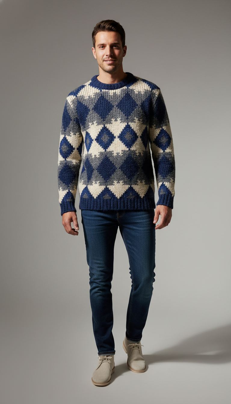 Statement Knit & Dark Wash Jeans