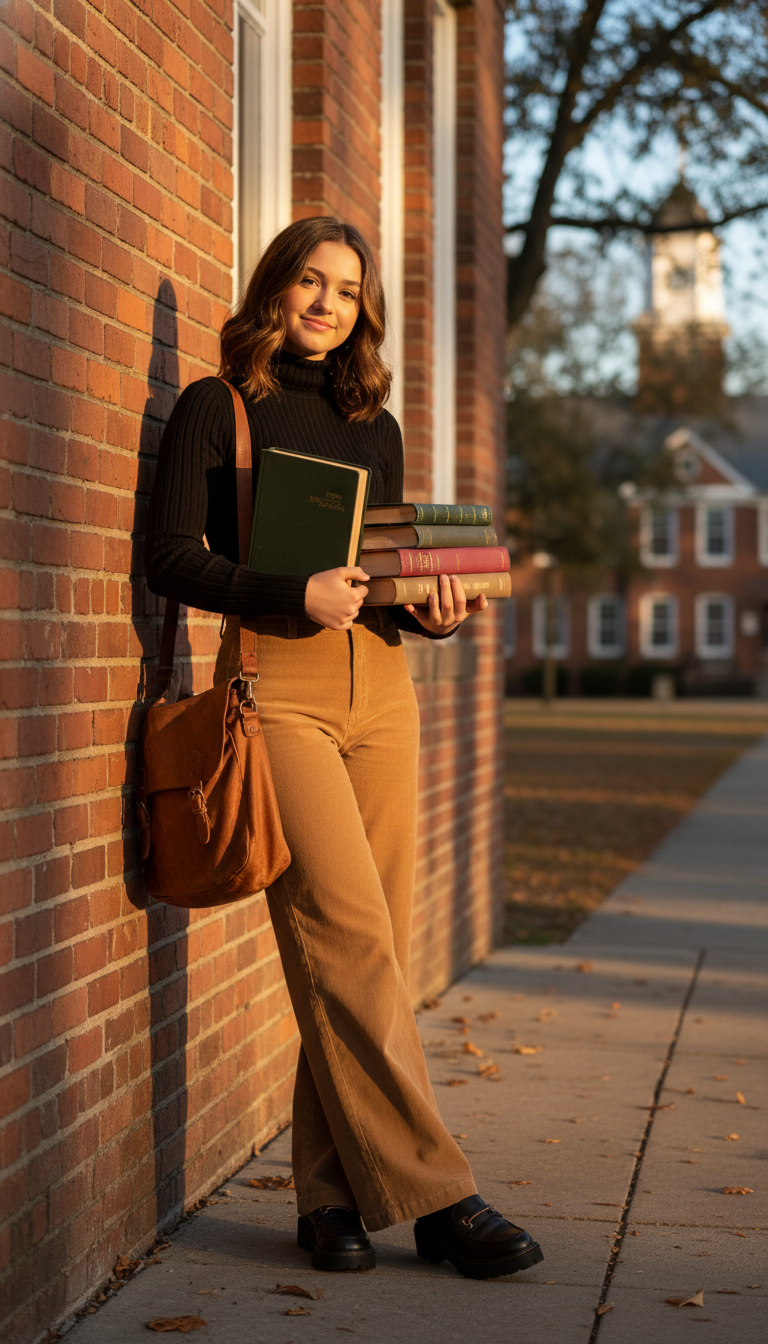 Corduroy Pants & Turtleneck Sweater