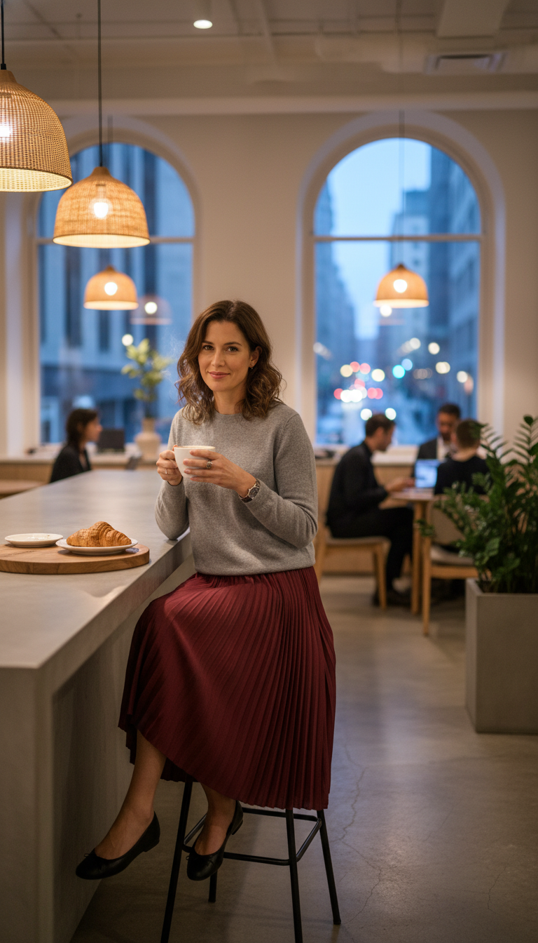 Pleated Skirt & Sweater
