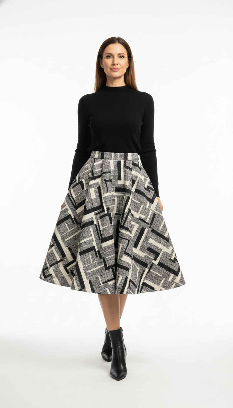 The Statement Skirt & Neutral Top