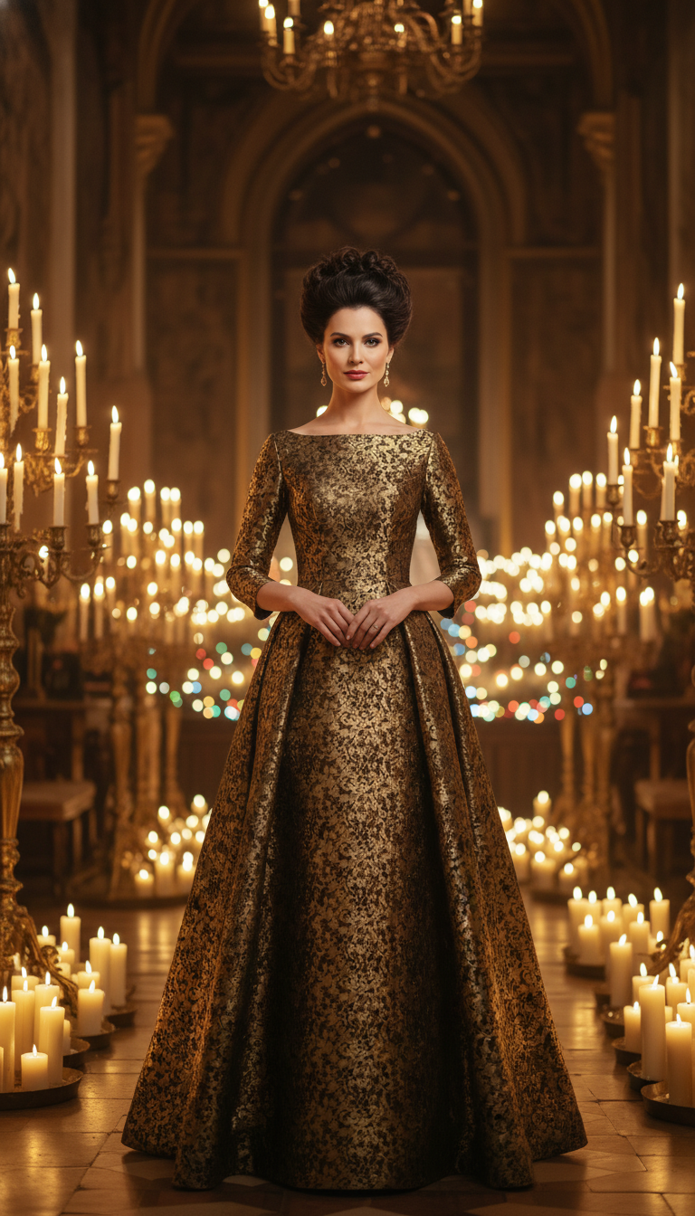 Regal Brocade Gown