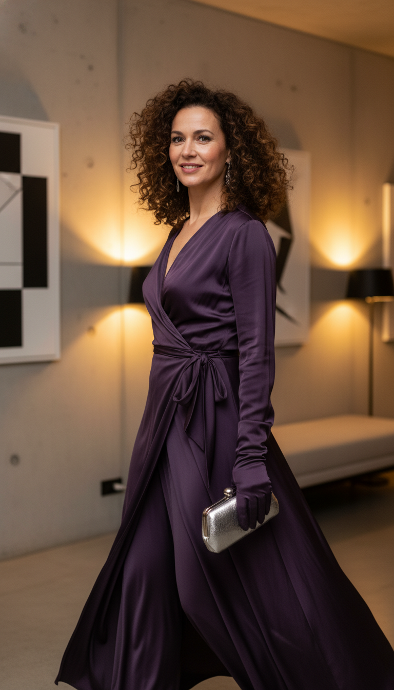 Flattering Jewel-Tone Wrap Dress