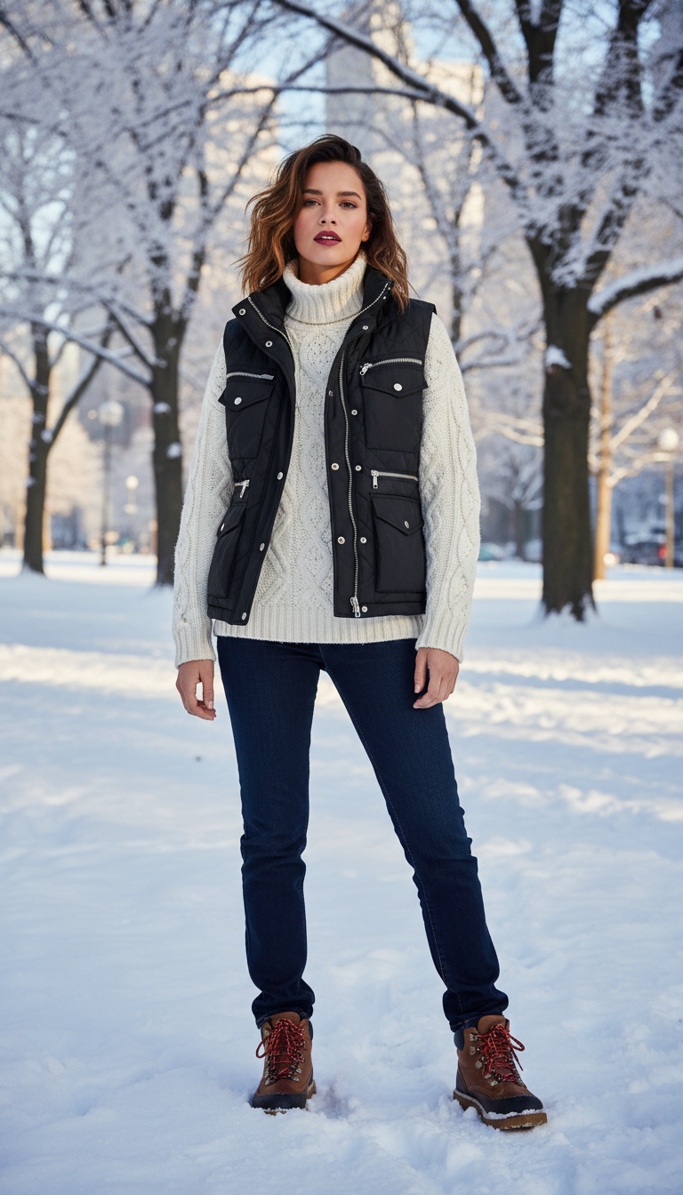 Utility Vest & Turtleneck