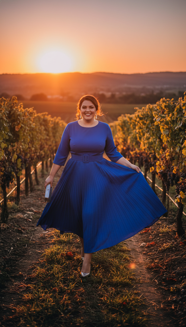 Modern Pleated Midi Dress