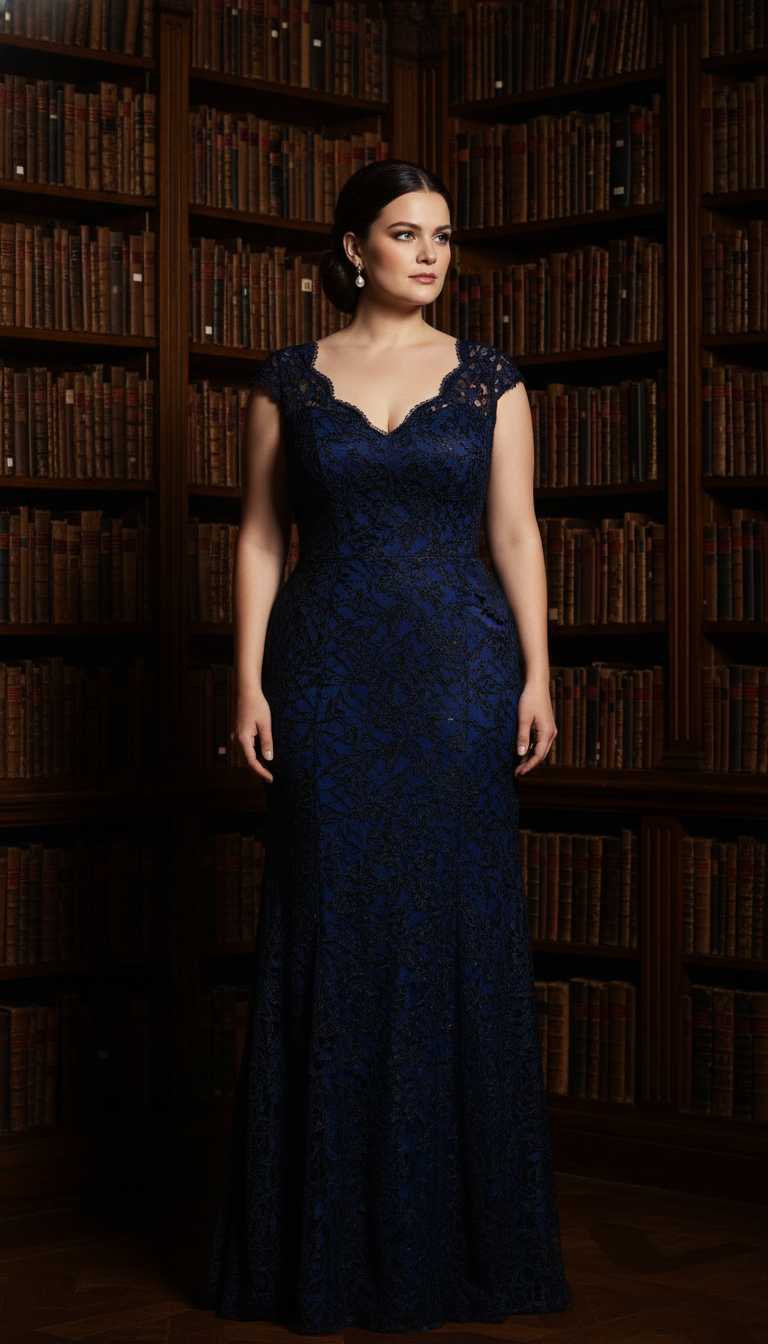 Luxurious Lace Overlay Gown