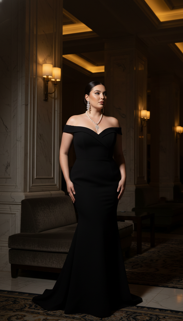 Glamorous Off-Shoulder Gown