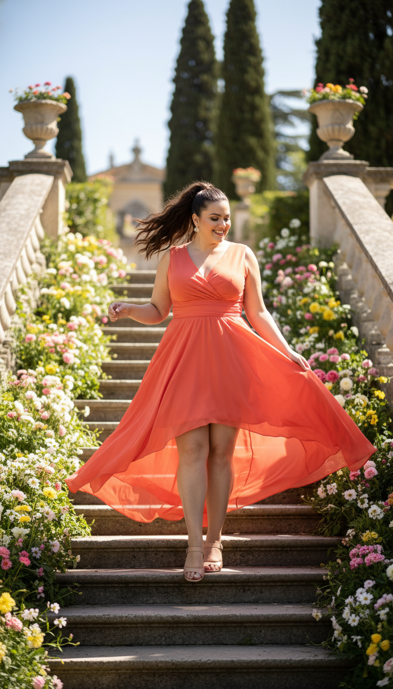 Asymmetrical High-Low Hem Dress