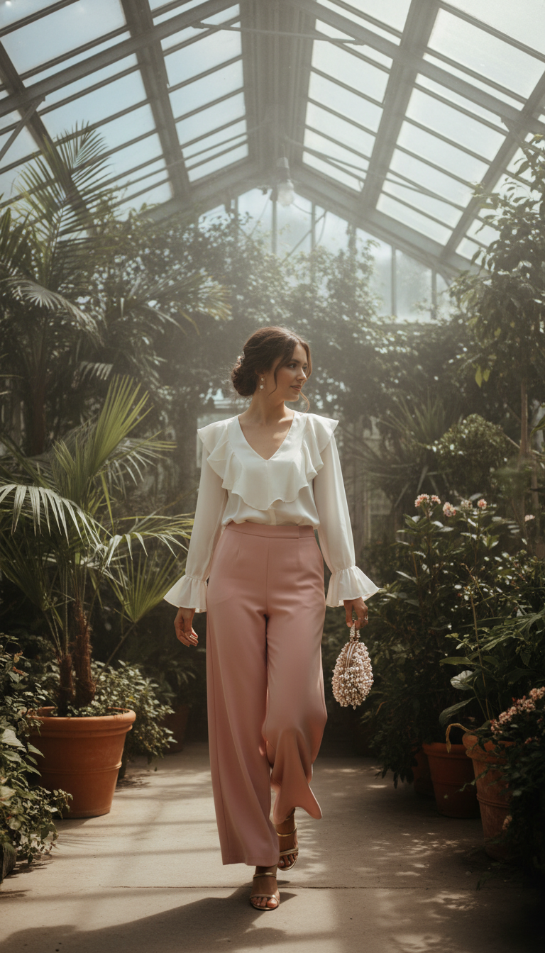 Elegant Culottes with Ruffled Top