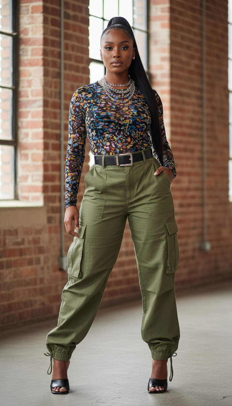 Utility Chic with a Sheer Twist