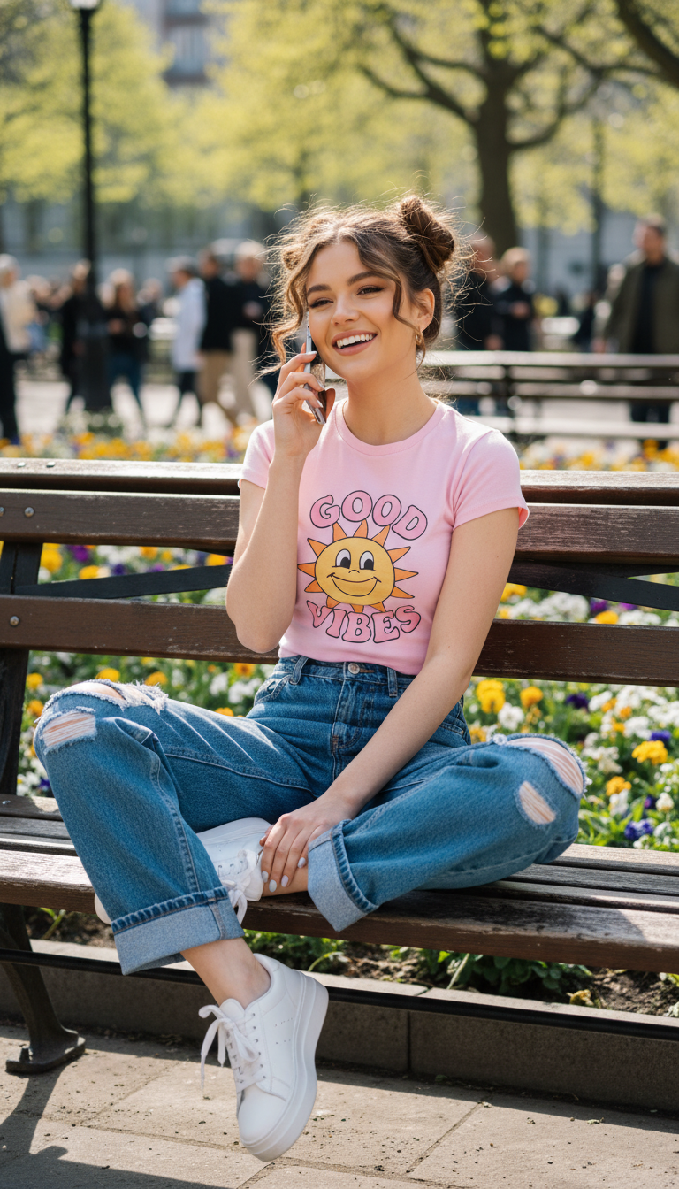 Baby Tee & Platform Sneaker Chic
