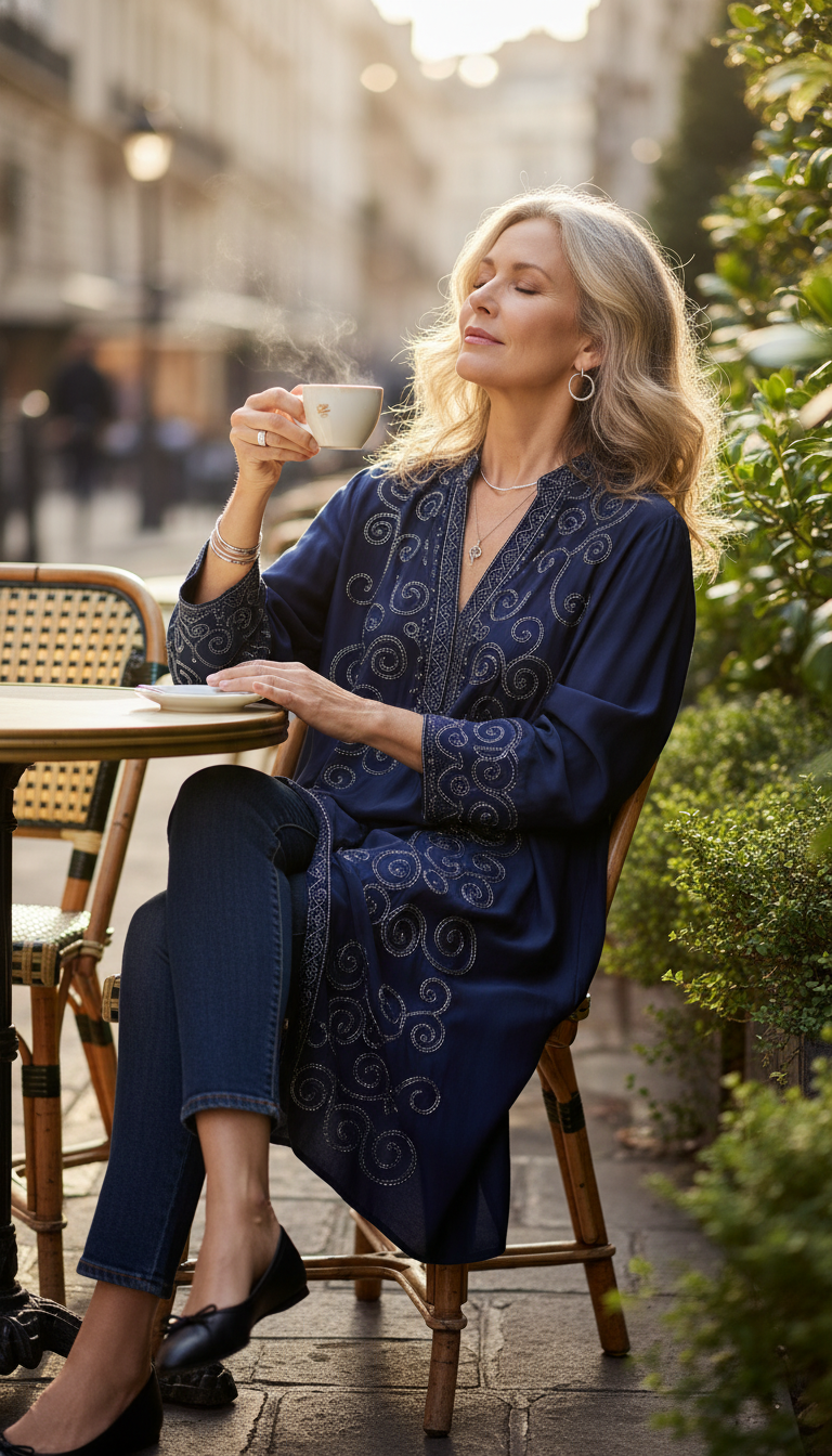 Dark Wash Jeans & Tunic