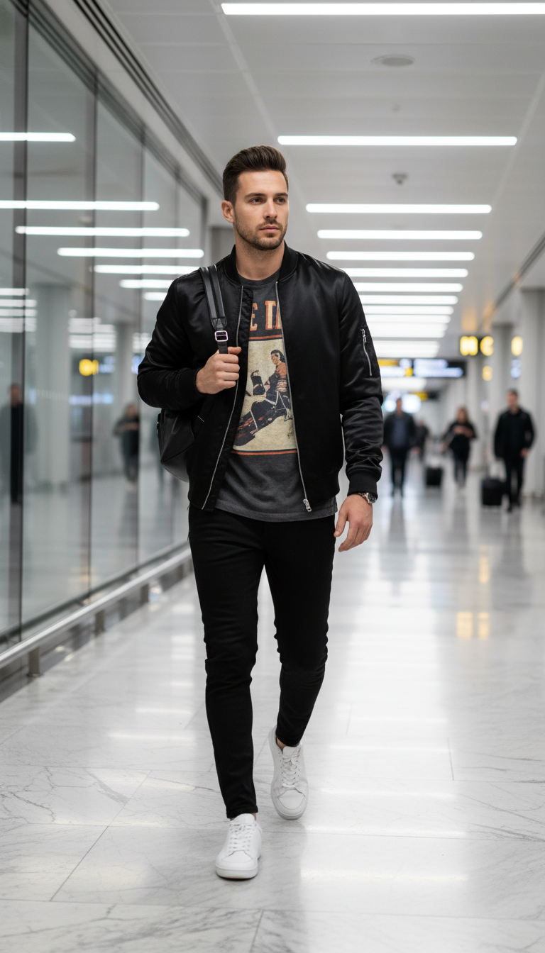 Joggers, Graphic Tee & Bomber Jacket