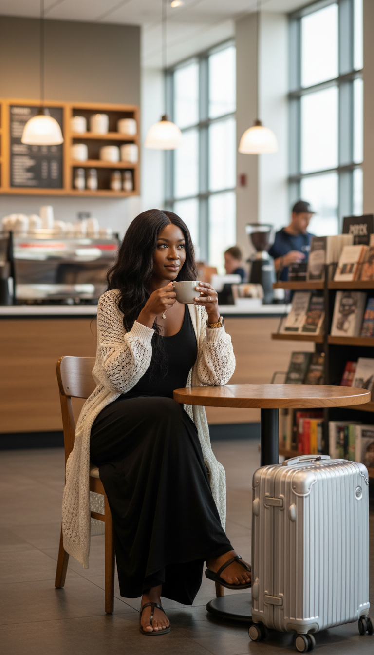 Flowy Maxi Dress & Cardigan