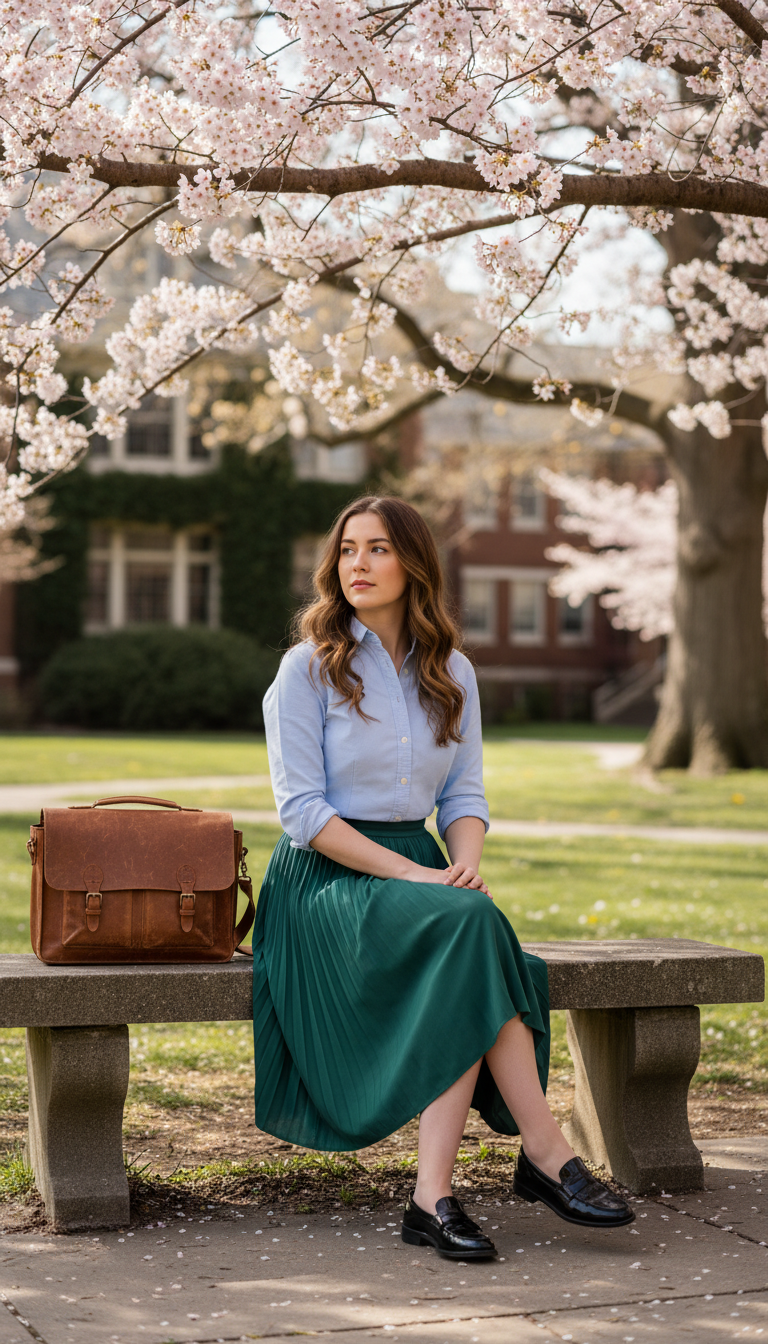 Crisp Oxford & Pleated Skirt