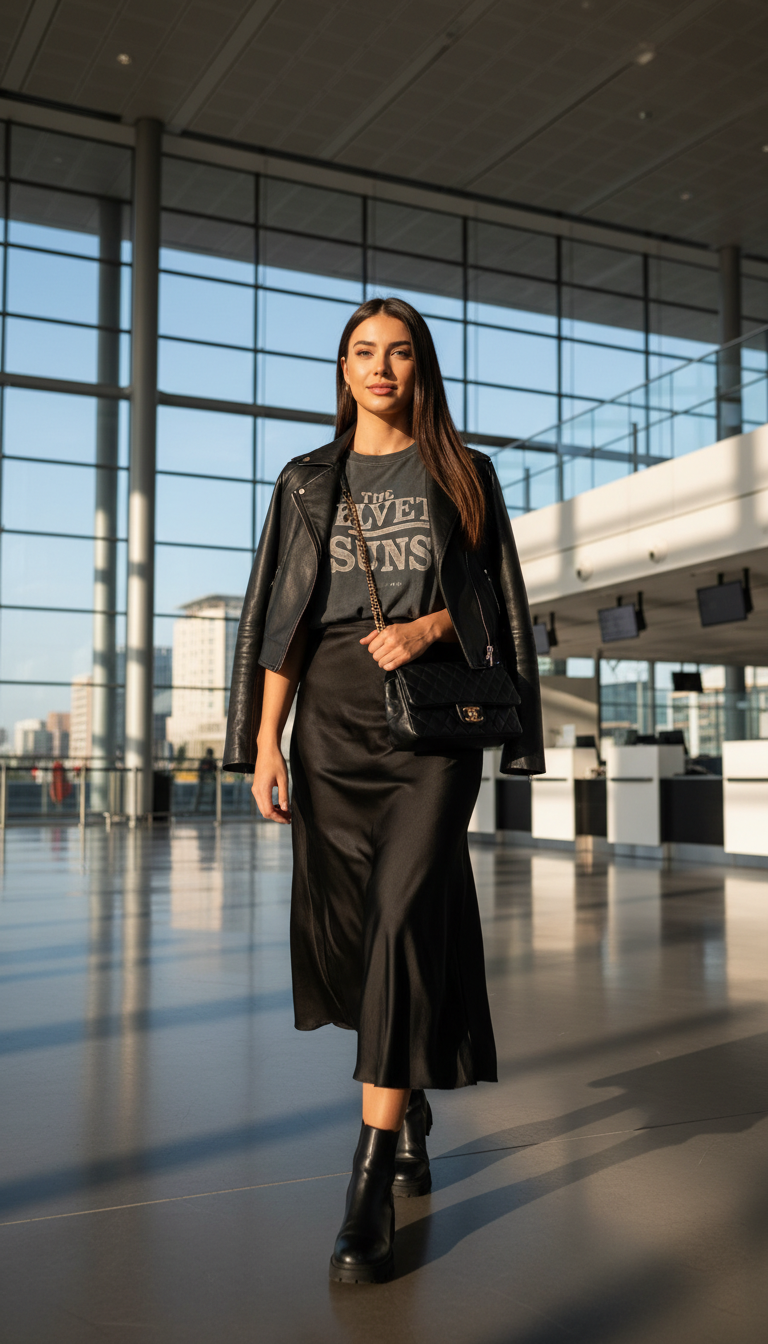 Midi Skirt & Graphic Tee