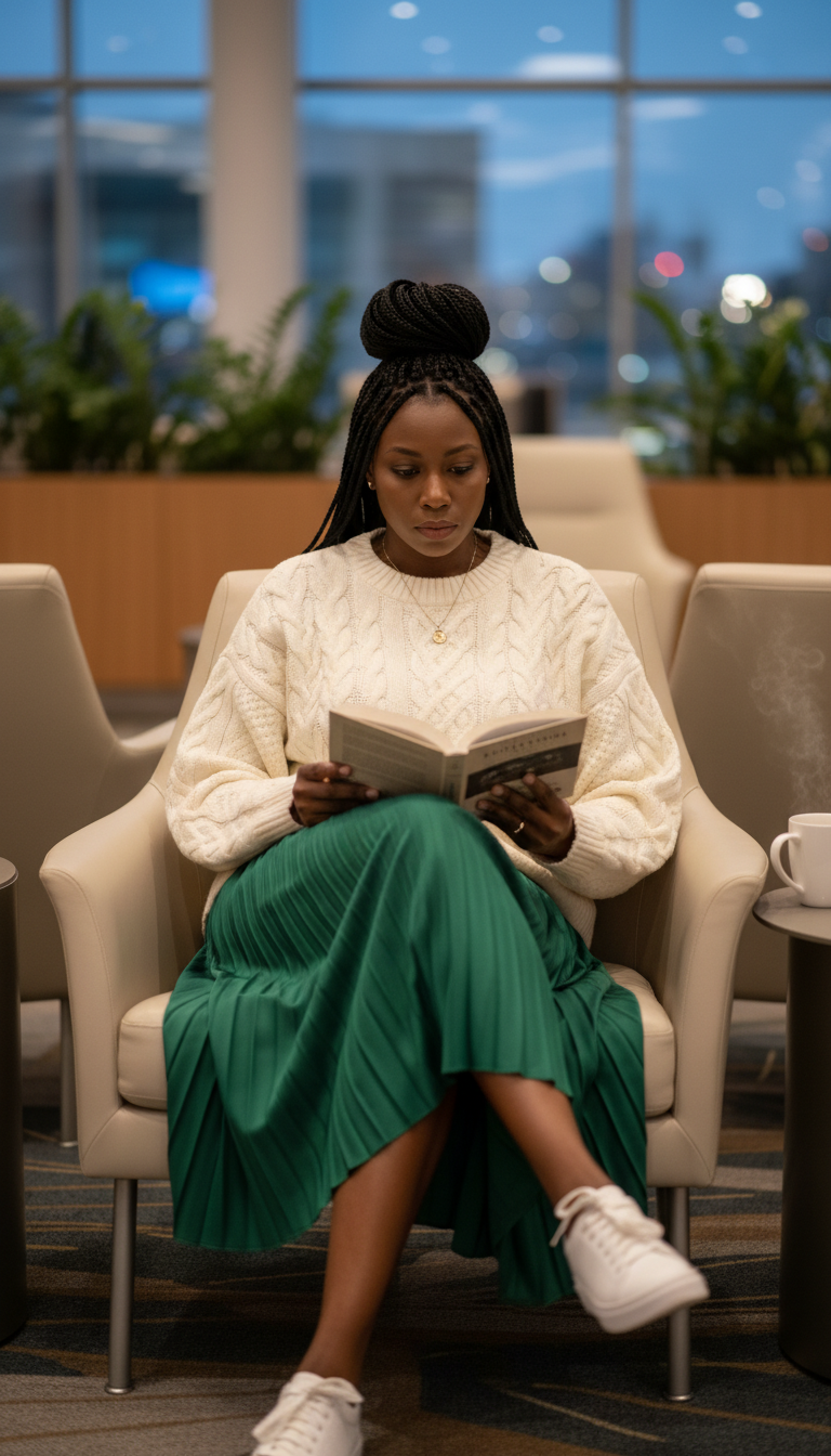 Cozy Sweater & Pleated Skirt