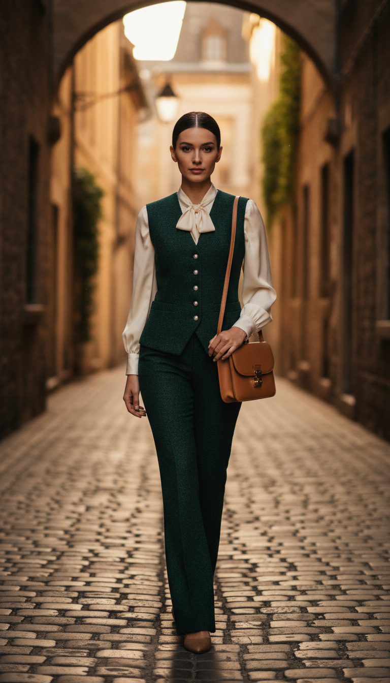 Sophisticated Vest and Blouse Combo