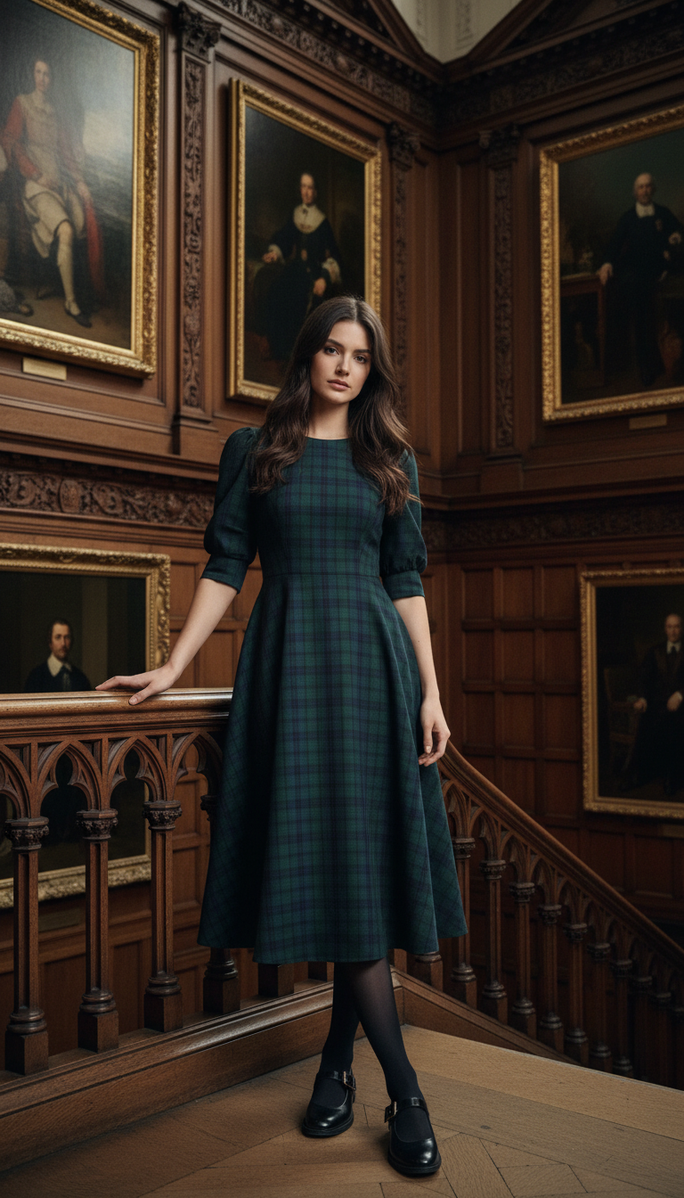 Tartan A-line Dress