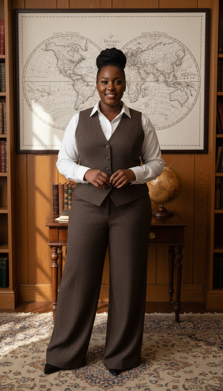 Tailored Tweed Trousers & Elegant Vest