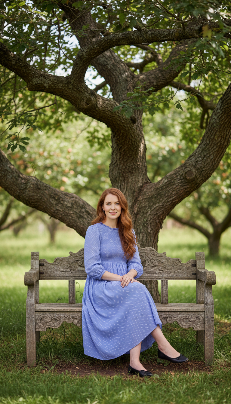 Smocked Dress with Ballet Flats