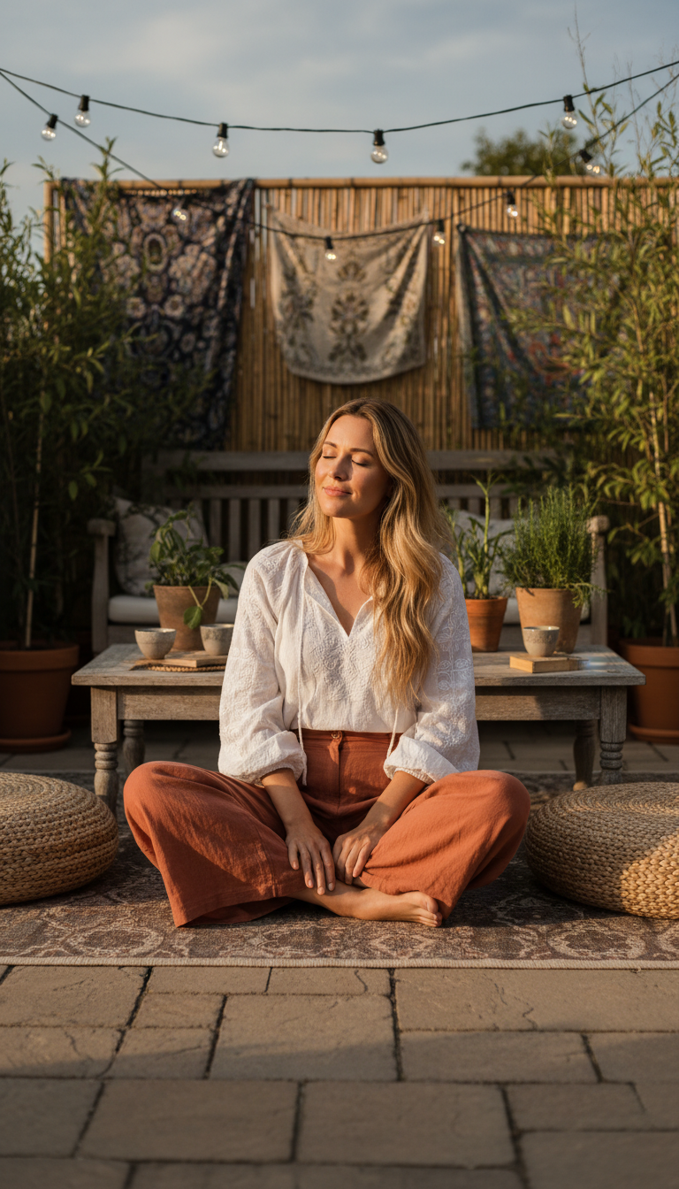 Peasant Blouse and Flowy Wide-Leg Pants