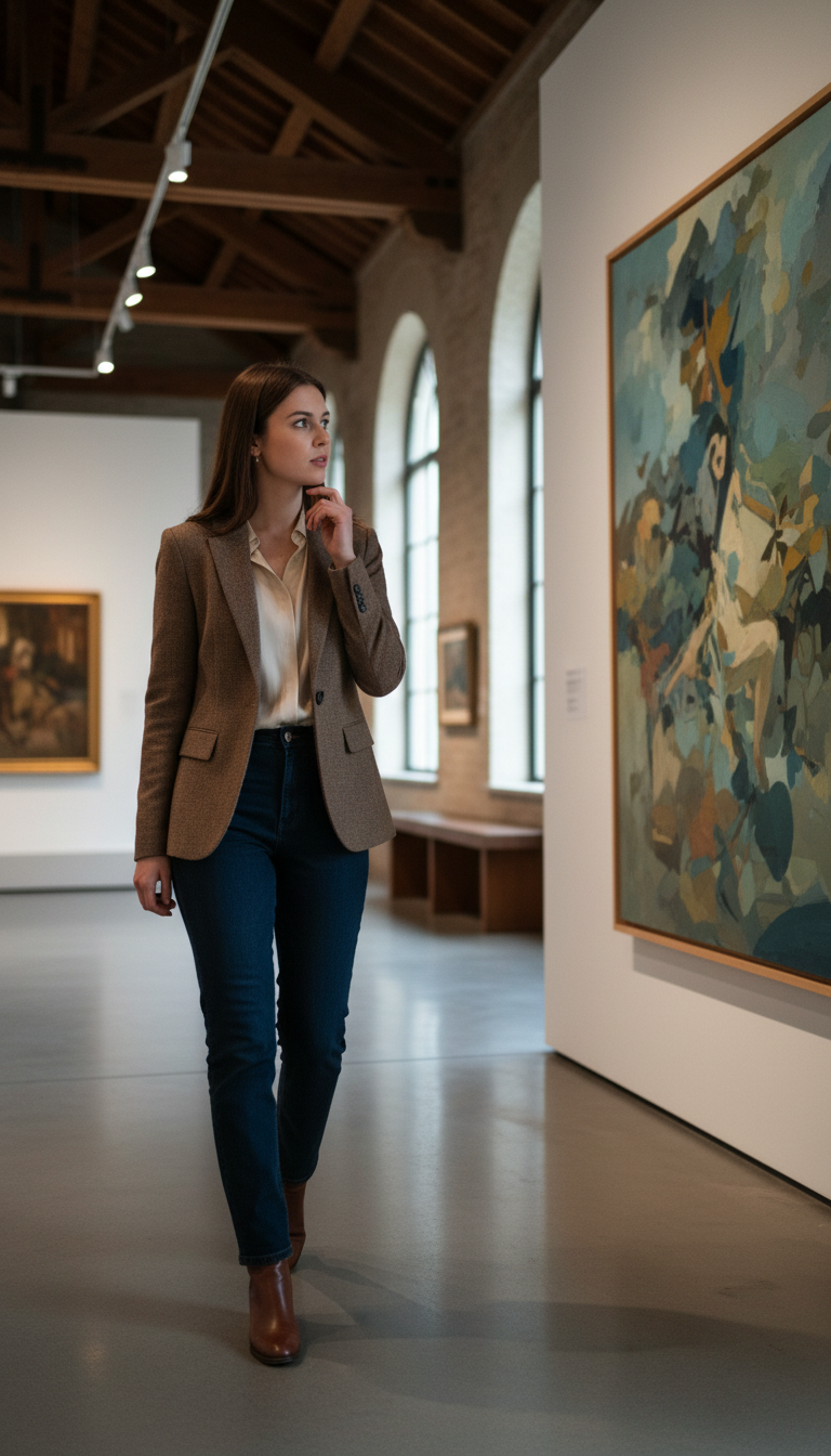 Tweed Jacket & Dark Wash Jeans