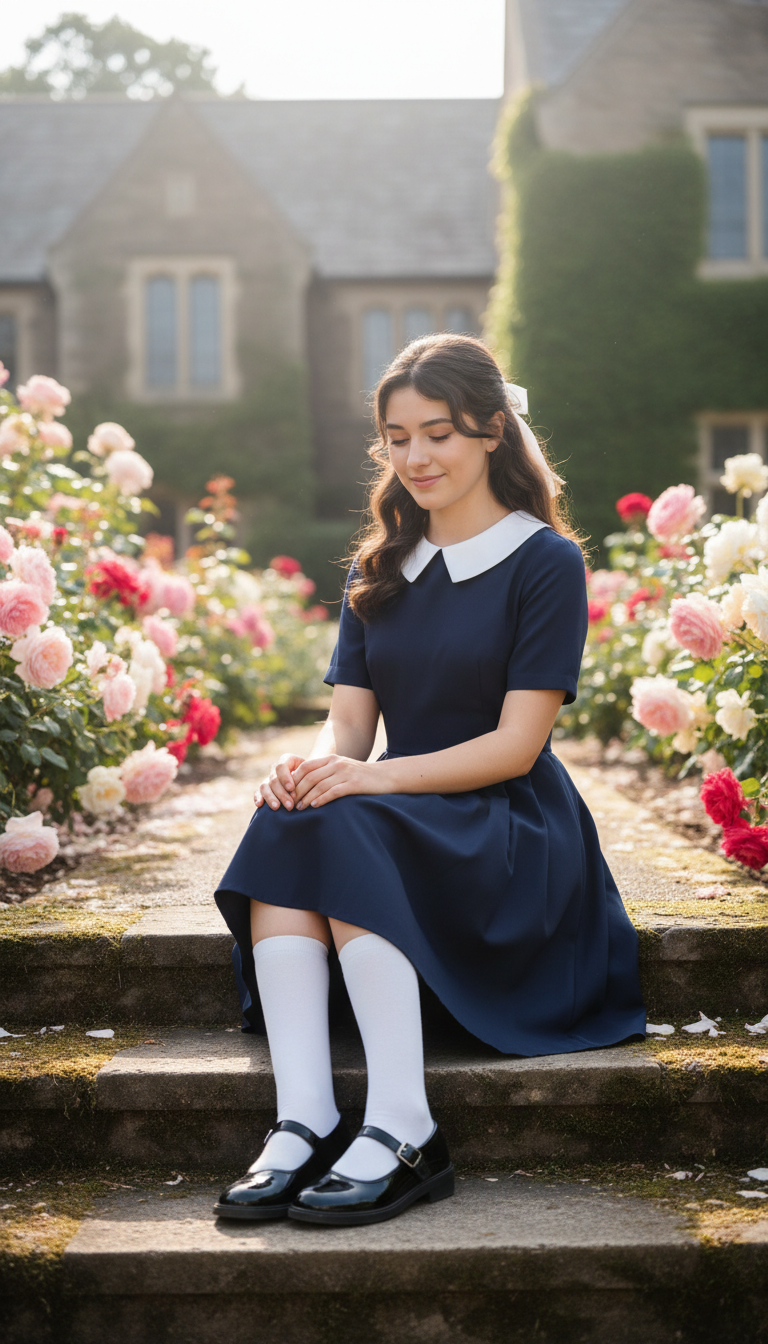 Peter Pan Collar Dress & Mary Janes