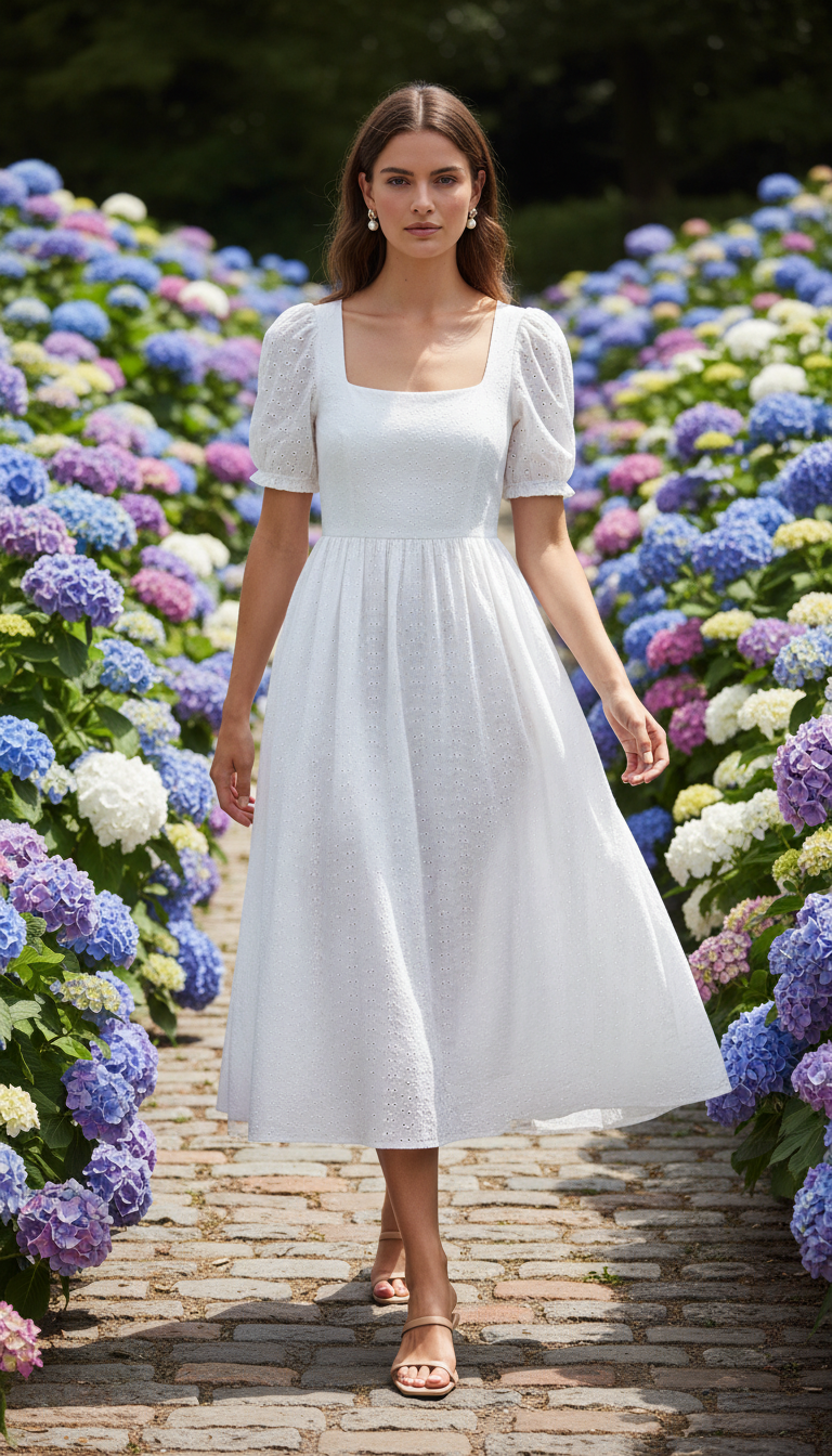 White Eyelet Summer Dress