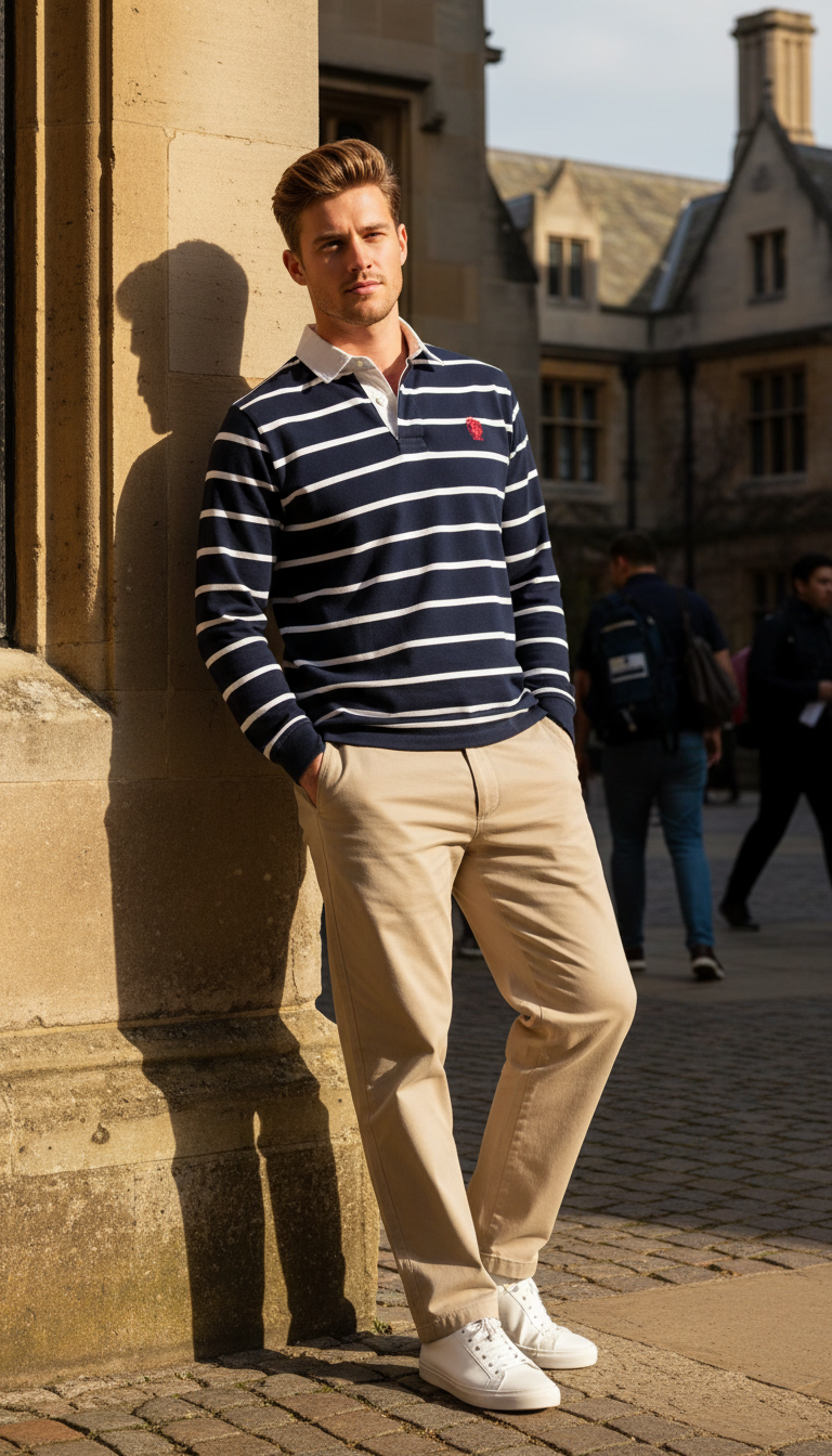 Rugby Shirt & Khakis