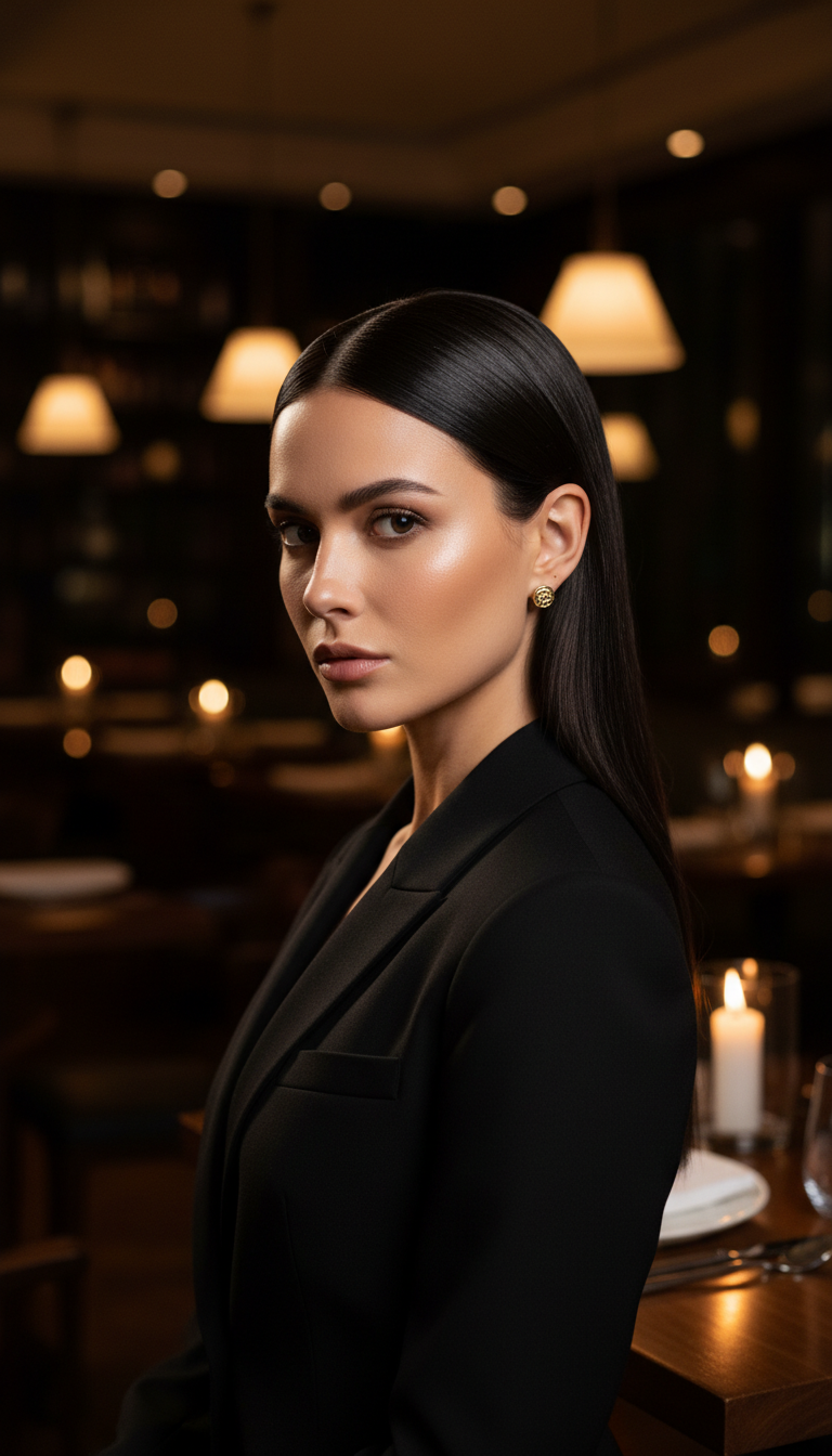 Sleek Side-Parted Power Look