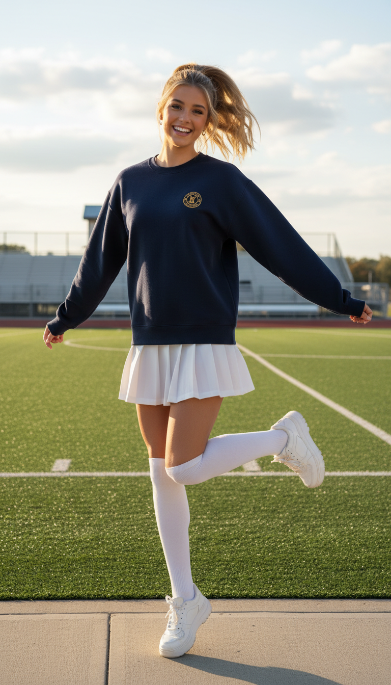 Tennis Skirt & Sweatshirt