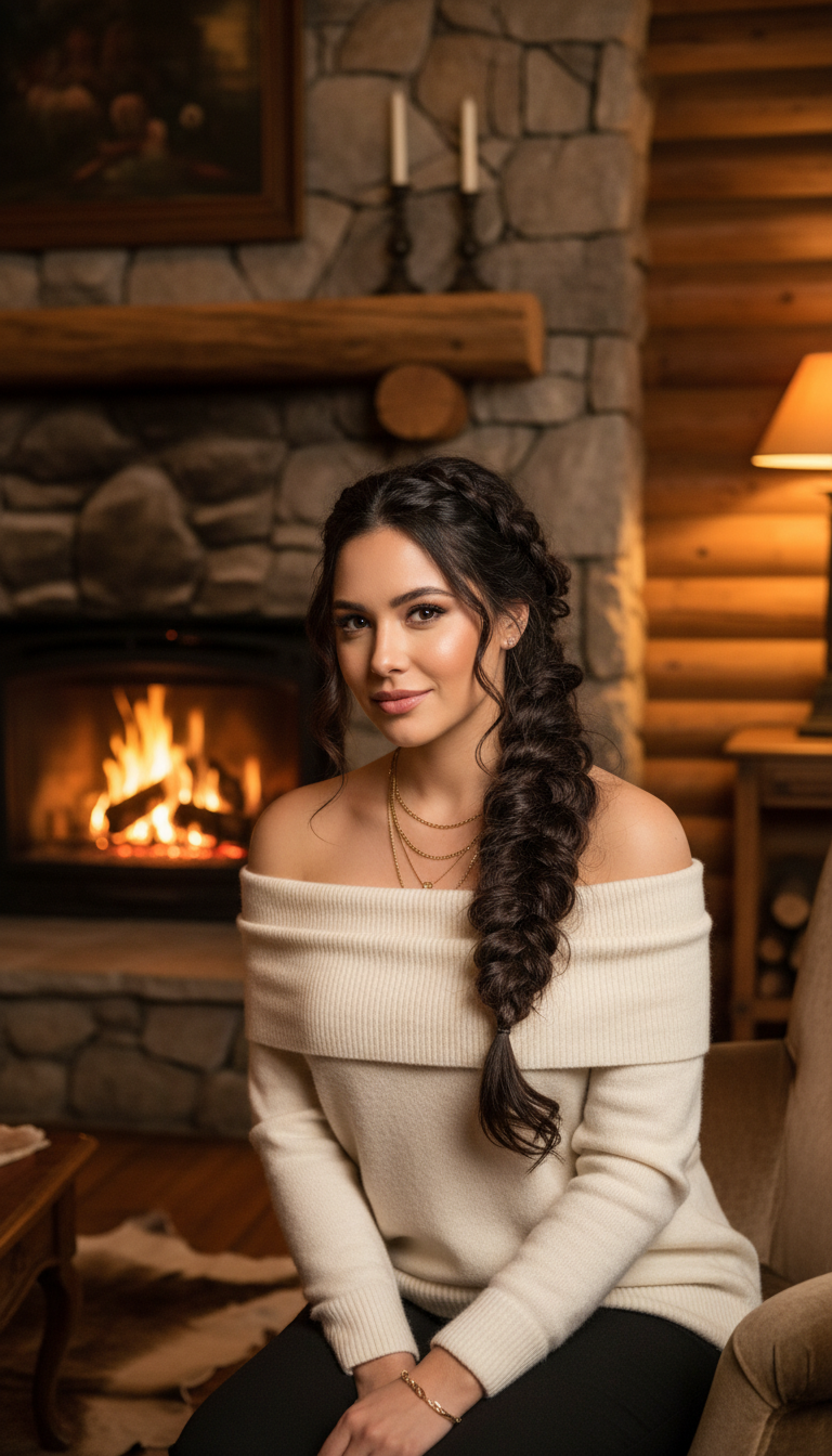 Voluminous French Braid with Loose Strands