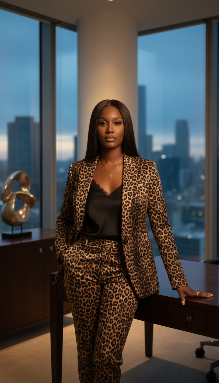 Fierce Leopard Print Power Suit