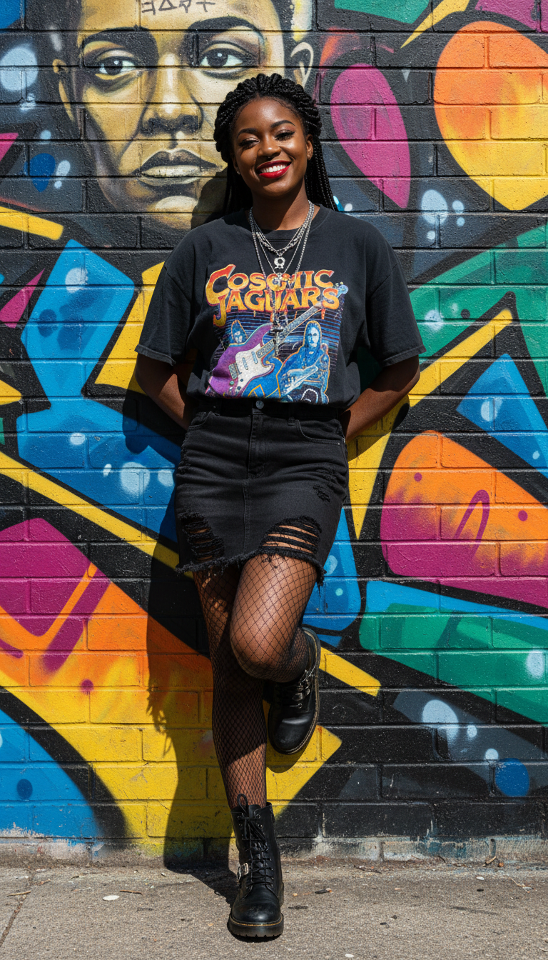 Graphic Tee & Mini Skirt Edge