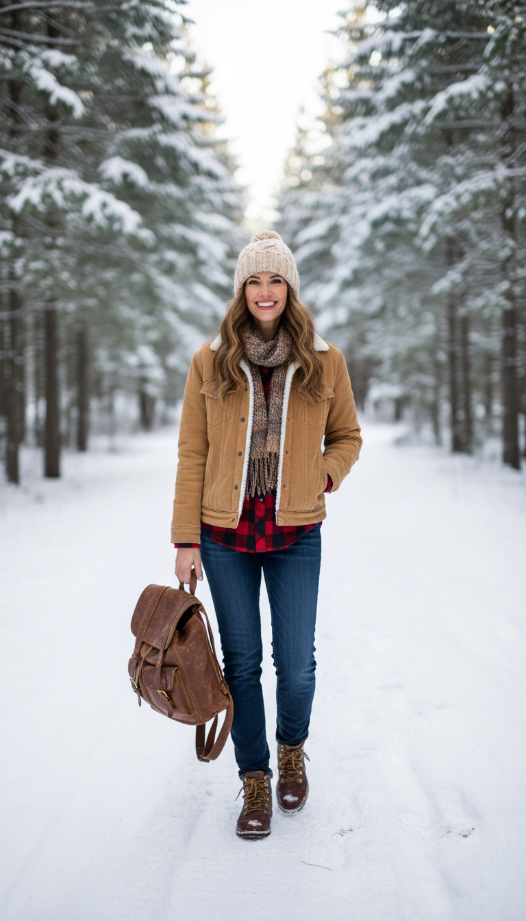 Sherpa-lined Jacket & Flannel Shirt