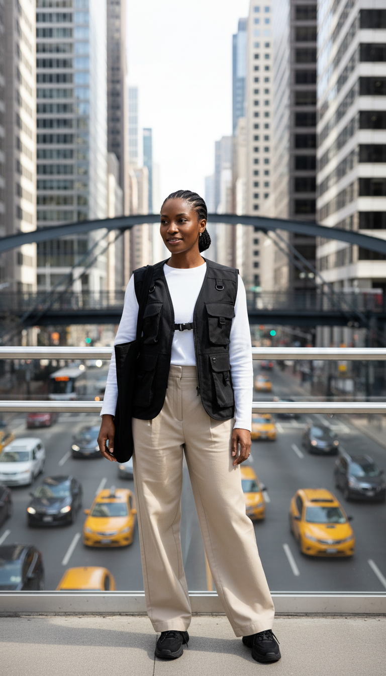 Utility Vest & Wide-Leg Pants
