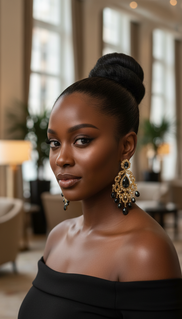 Statement Earrings & Updo