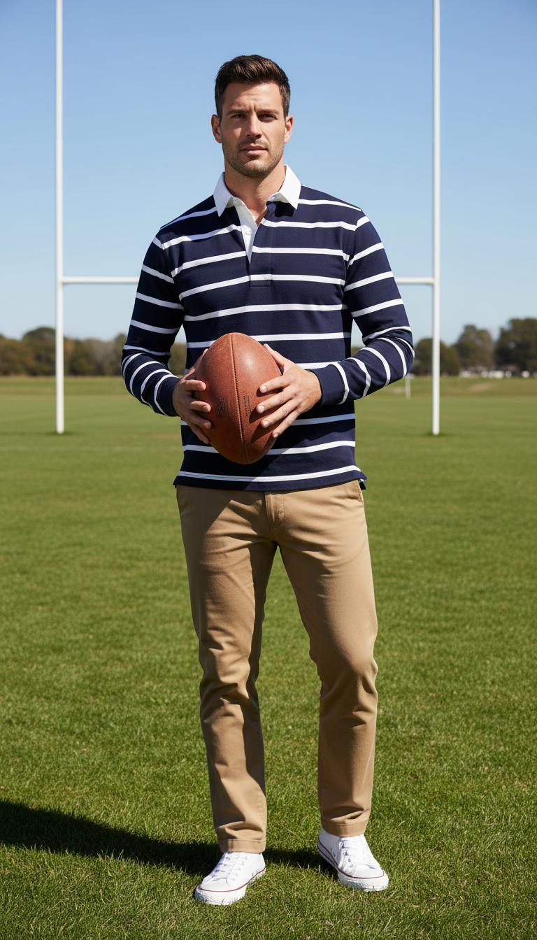 Rugby Shirt & Khakis
