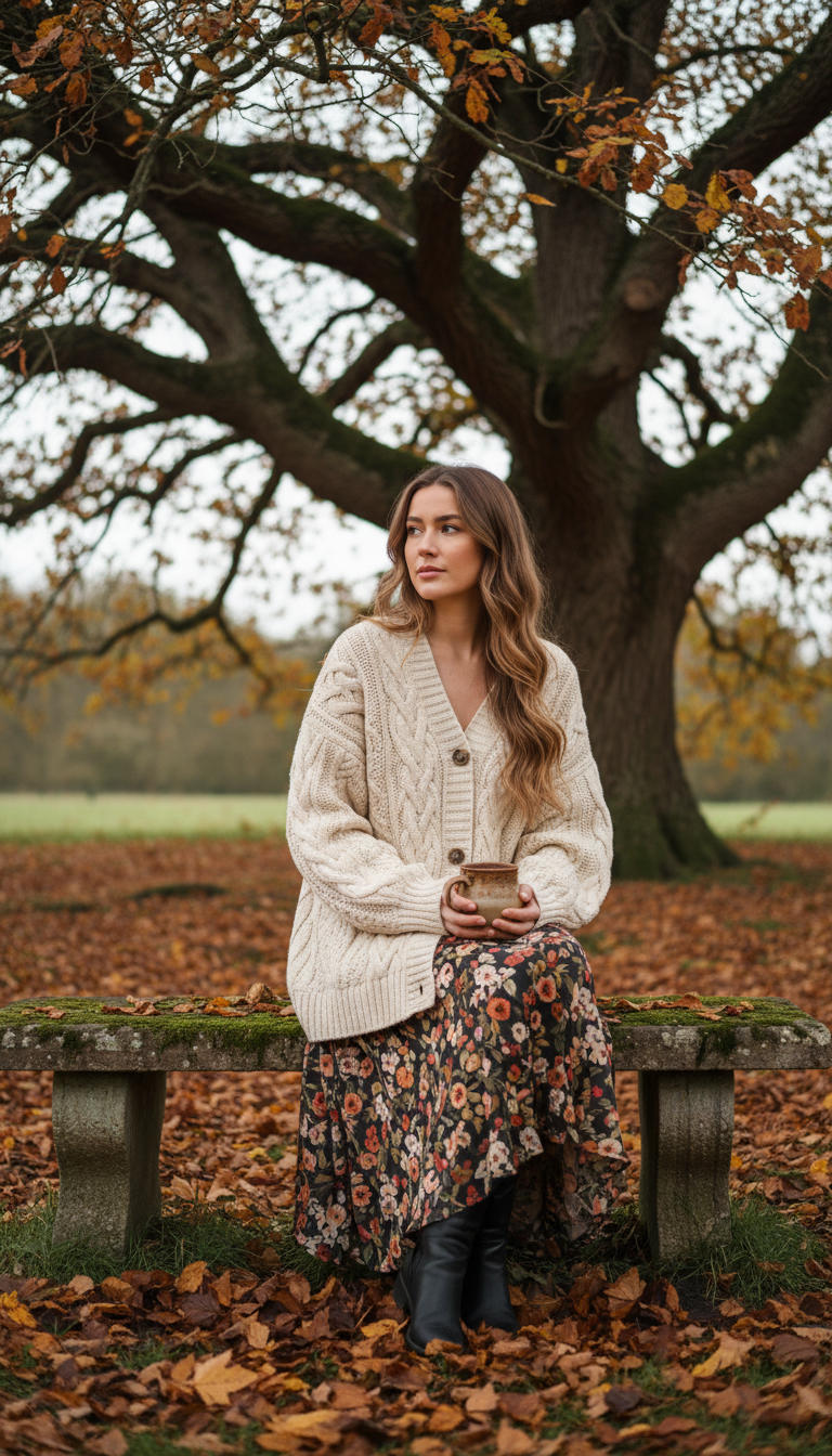 Vintage Knit & Skirt Combo
