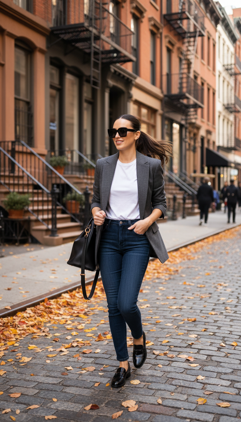 Tailored Blazer & Loafers Ensemble