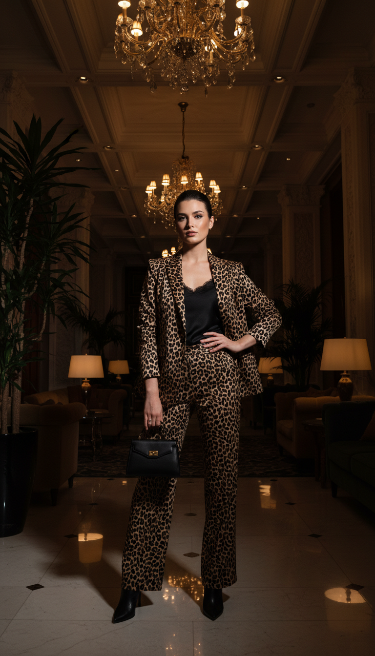 Leopard Print Power Suit