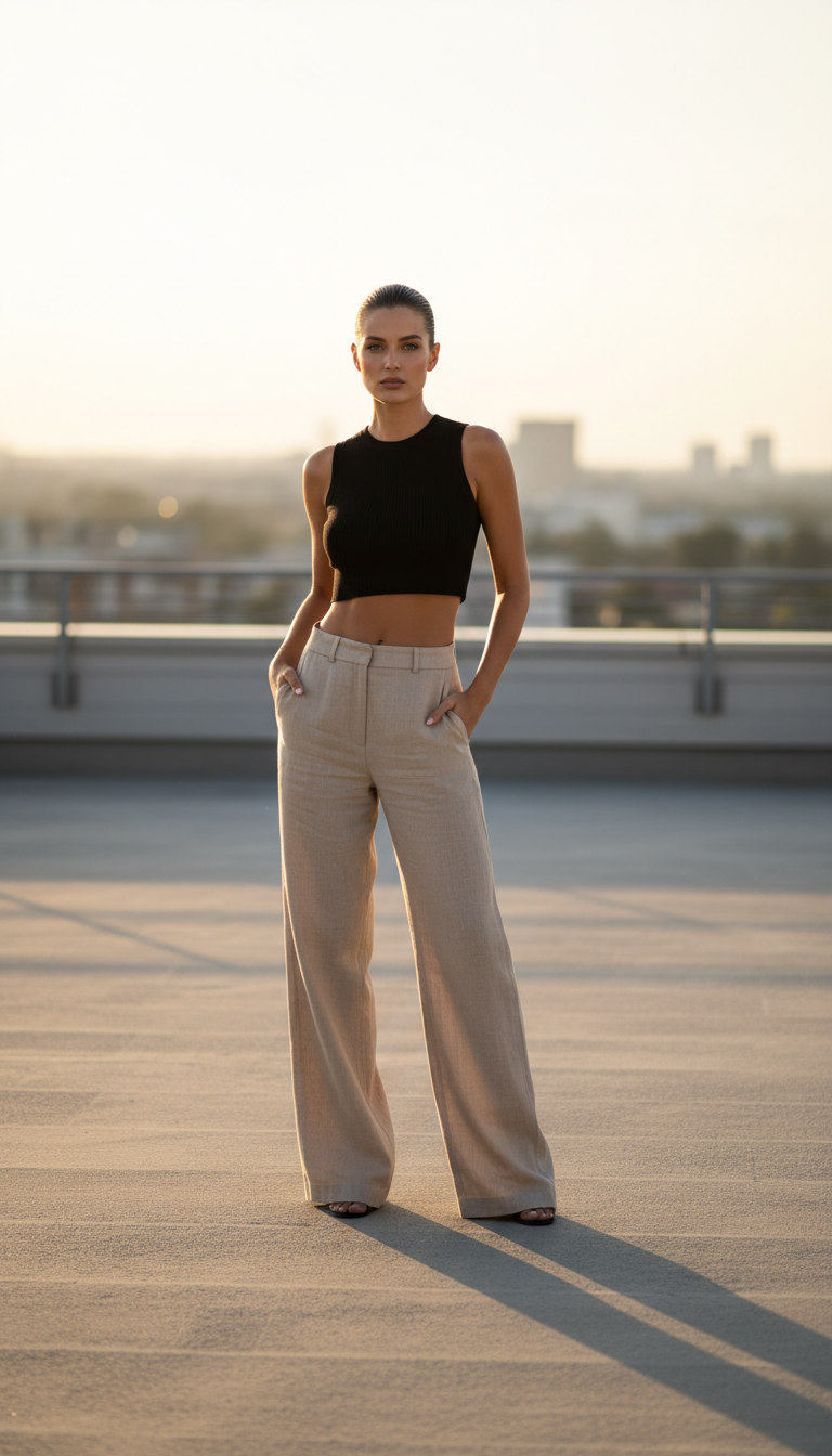 Wide-Leg Pants & Crop Top